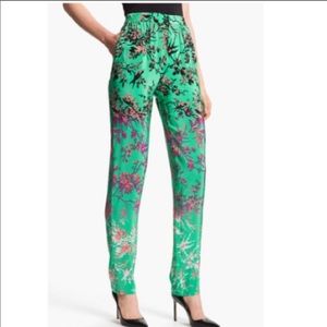 Nanette Lapore Silk Floral Trouser Pants Size 2
